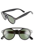 Men's Tom Ford Clint 50mm Aviator Sunglasses - Black/ Green