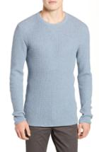 Men's Billy Reid Regular Fit Waffle Crewneck Pullover, Size - Blue
