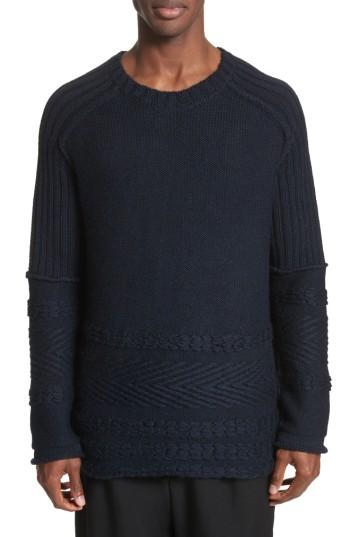 Men's Yohji Yamamoto Mixed Knit Wool Sweater