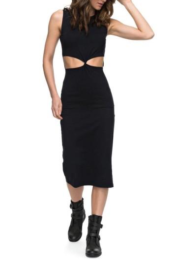 Women's Roxy May Blossom Cutout Midi Dress - Black