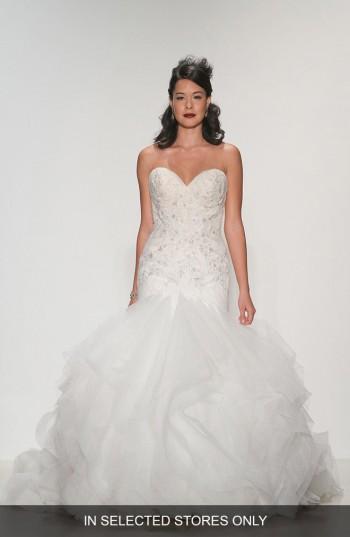 Women's Matthew Christopher Adrianna Embellished Strapless Tulle & Organza Gown
