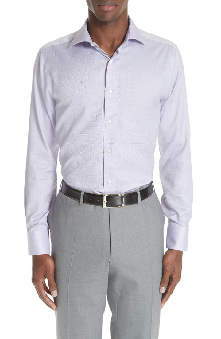 Men's Canali Trim Fit Dress Shirt .5 - Purple