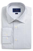 Men's David Donahue Trim Fit Check Dress Shirt - 32/33 - Beige