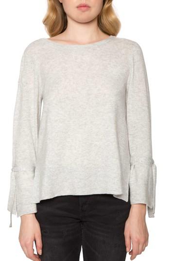Women's Willow & Clay Tie Sleeve Sweater - Grey