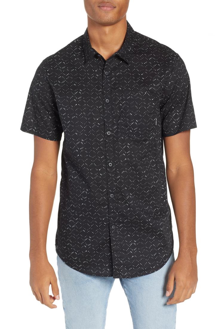 Men's Billabong Sundays Print Camp Shirt - Black