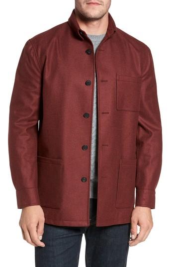 Men's David Donahue Loro Piana Storm System Shirt Jacket - Red