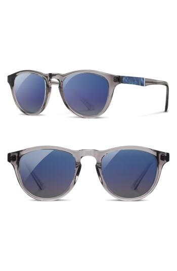 Men's Shwood 'francis' 49mm Polarized Sunglasses - Smoke/ Surf Resin/ Blue