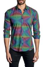 Men's Jared Lang Moire Print Sport Shirt - Black