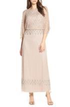 Women's Pisarro Nights Diamond Motif Mesh Blouson Gown (similar To 14w) - Purple