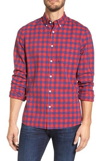 Men's Nordstrom Men's Shop Spade Trim Fit Check Sport Shirt - Red