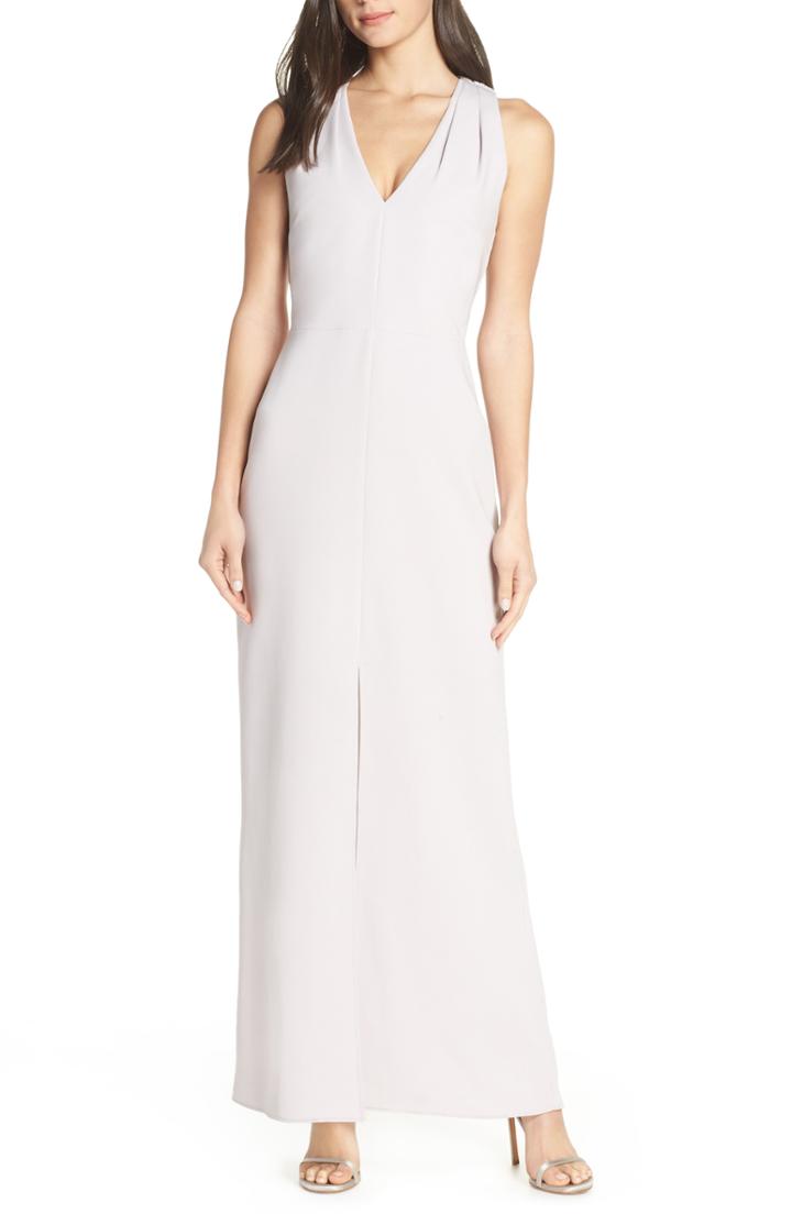 Women's Harlyn Halter Neck Tie Back Evening Dress - Grey