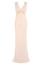 Women's Topshop Bride Floral Applique Sheath Gown Us (fits Like 6-8) - Beige