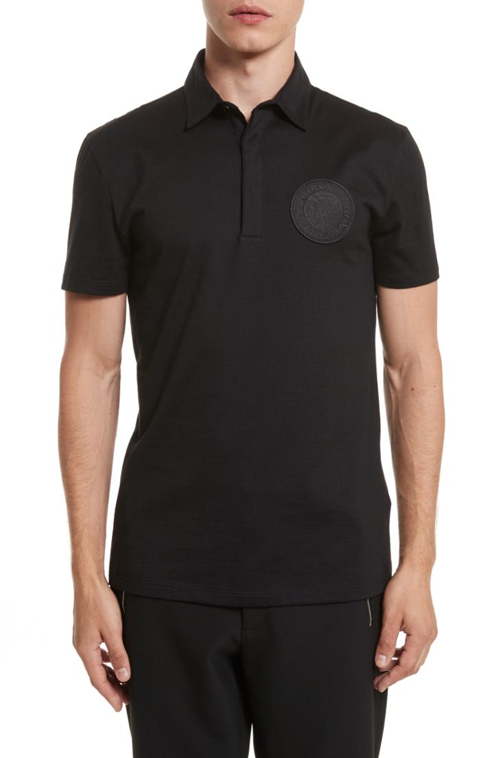 Men's Versace Collection Logo Patch Jersey Polo