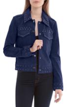 Women's Bagatelle Studded Suede Jacket - Blue
