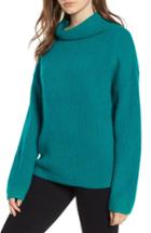 Women's Trouve Rib Funnel Neck Sweater, Size - Blue/green