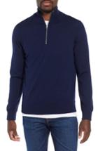 Men's J.crew Half Zip Merino Wool Sweater - Blue