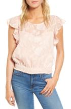 Women's Cupcakes And Cashmere Banyan Floral Burnout Top, Size - Pink