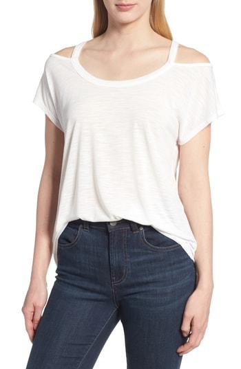Women's Billy T Cold Shoulder Tee - White