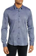 Men's Jared Lang Trim Fit Chambray Star Sport Shirt - Blue