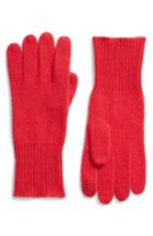 Women's Halogen Rib Knit Cashmere Gloves, Size - Pink