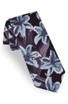 Men's Ted Baker London Lily Print Silk Tie, Size - Grey