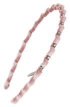 Tasha Wavy Velvet Crystal Headband, Size - Pink