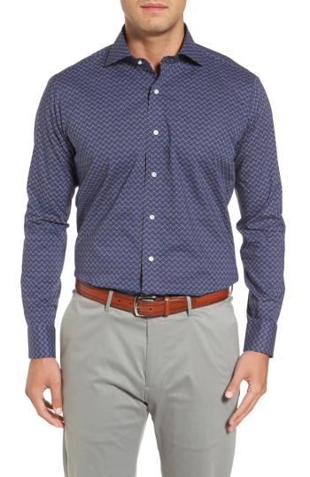 Men's Peter Millar Collection Twillingate Regular Fit Print Sport Shirt - Blue