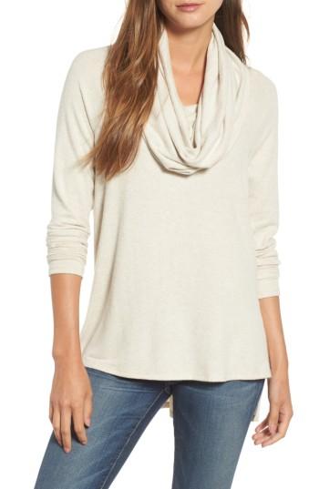 Women's Gibson Convertible Neckline Cozy Fleece Tunic - Beige