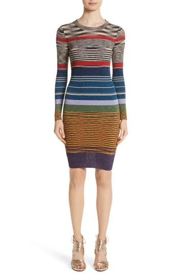 Women's Missoni Stripe Space Dye Knit Dress Us / 38 It - Red