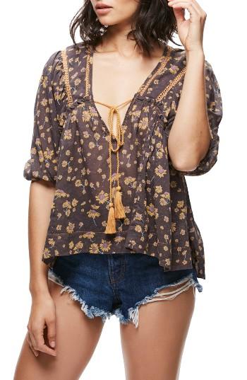 Women's Free People Daisy Cotton Blouse - Black