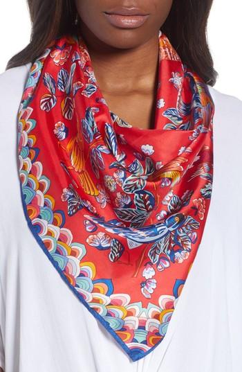 Women's Echo Flight Of Fancy Square Silk Scarf, Size - Pink