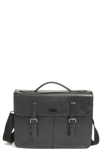 Men's Ted Baker London Bengal Leather Satchel - Black