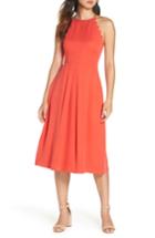 Women's 1901 Scallop Edge Midi Dress - Red