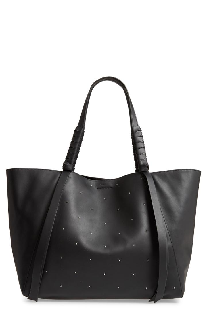 Allsaints Kathi Studded Leather East/west Tote - Black