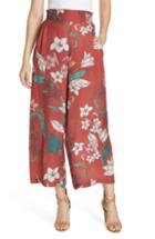 Women's Dolan Lou Floral Silk Pants - Red