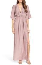 Women's Natalie Deayala Collection Flutter Sleeve Silk Gown