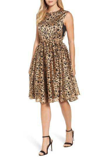 Women's Catherine Catherine Malandrino Kells Metallic Fit & Flare Dress