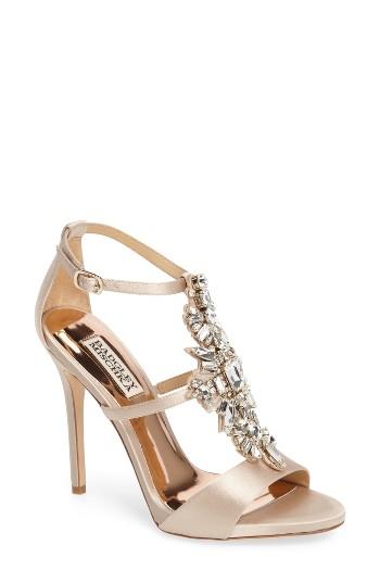 Women's Badgley Mischka Basile Crystal Embellished Sandal M - Beige
