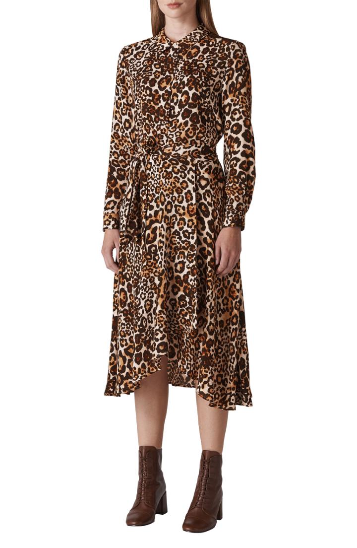 Women's Halogen Interlock Calf Hair Skinny Belt - Leopard