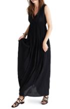 Women's Madewell Magnolia Tie Back Maxi Dress, Size - Black