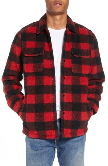 Men's Levi's Plaid Fleece Shirt - Red
