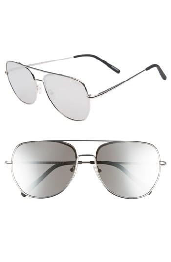 Men's Quay Australia Living Large 58mm Aviator Sunglasses - Silver