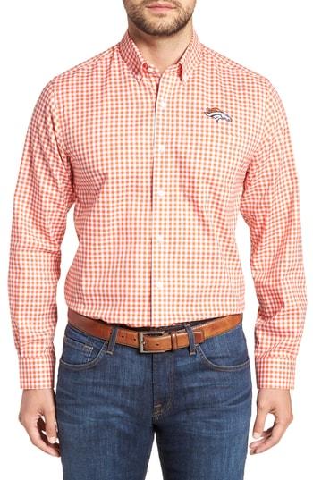 Men's Cutter & Buck League Denver Broncos Fit Shirt, Size Small - Orange