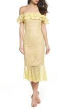 Women's Jarlo Toril Off The Shoulder Lace Midi Dress - Yellow