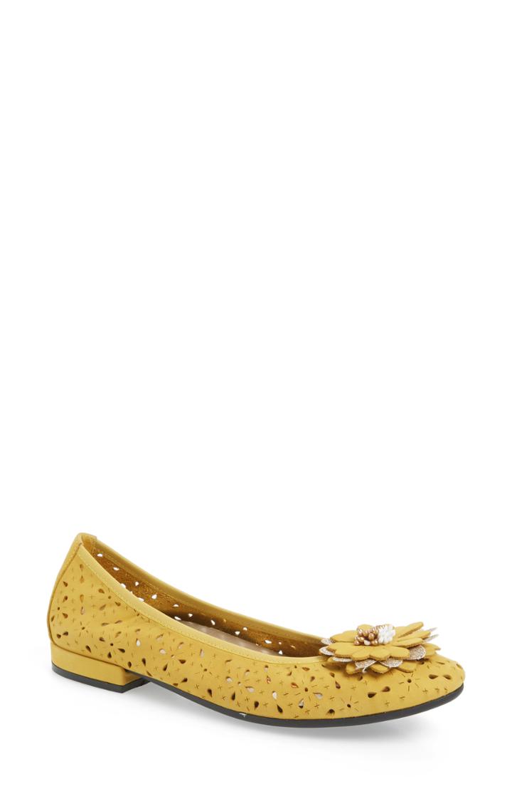 Women's David Tate Heart Flat .5 M - Yellow