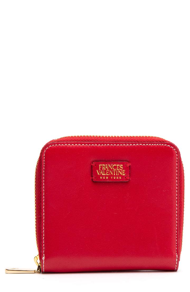Women's Frances Valentine Roosevelt Small Calfskin Leather Wallet - Red