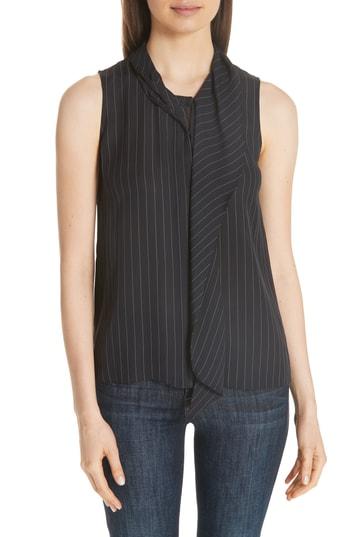Women's Theory Draped Front Silk Shell - Blue