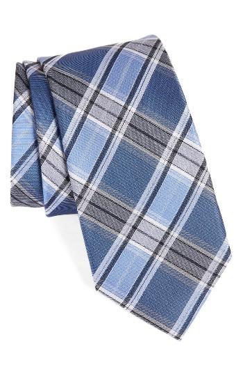 Men's Calibrate Schoolboy Plaid Silk Blend Skinny Tie