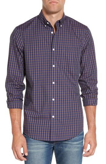 Men's Nordstrom Men's Shop Regular Fit Non-iron Check Sport Shirt - Blue