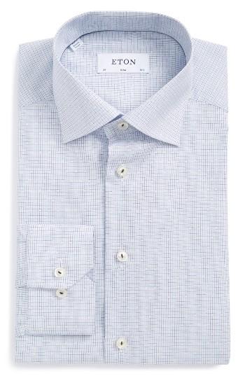 Men's Eton Slim Fit Microcheck Dress Shirt